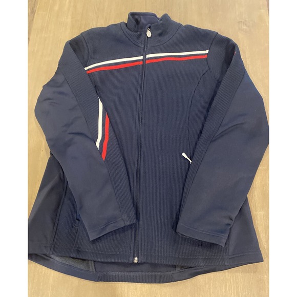 Spyder Navy Ski Jacket with Red and White Accents - Picture 1 of 14